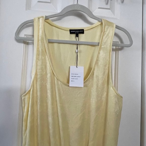 New Generation Love Yellow Velour Emery Jumpsuit Size XL Extra Large - Picture 9 of 12